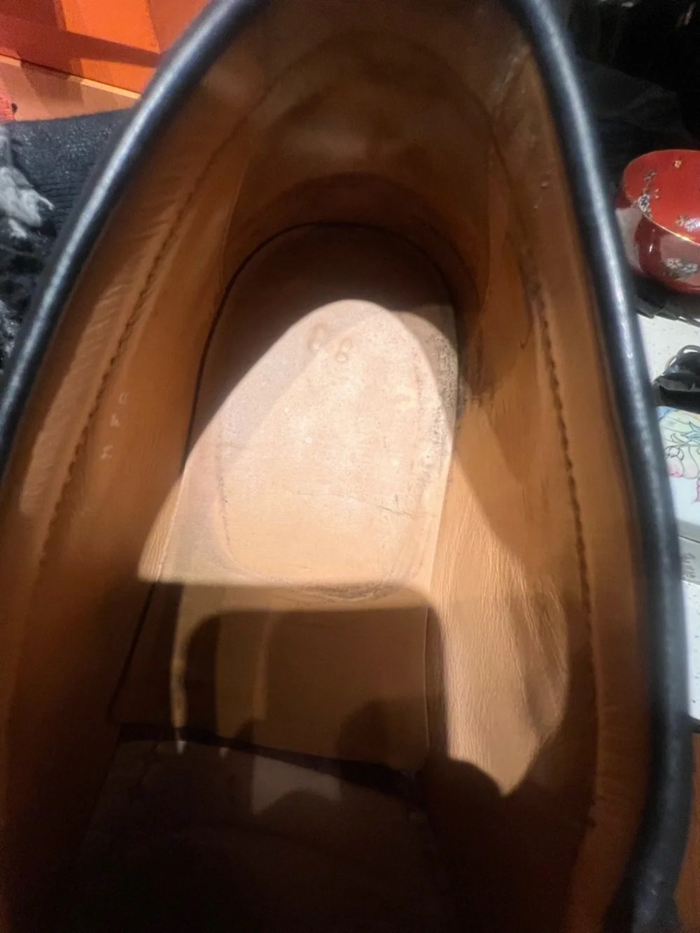 Louis Vuitton Major Black Leather Slip-On Loafers with LV Tab - Picture 5 of 7